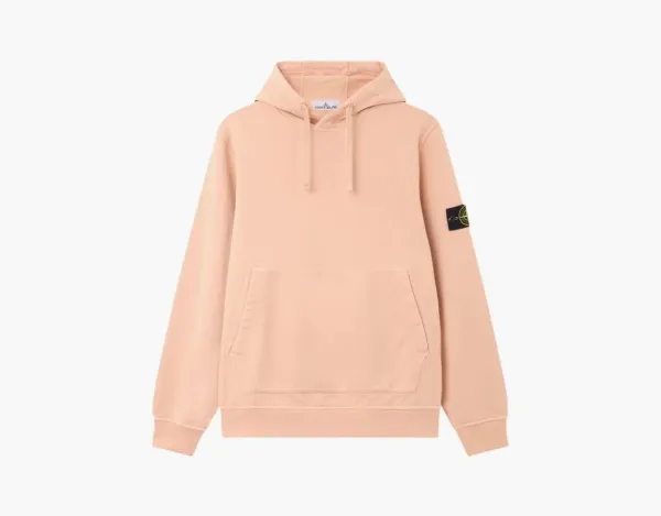 Stone Island Organic Cotton Fleece Hoodie Plaster Pink