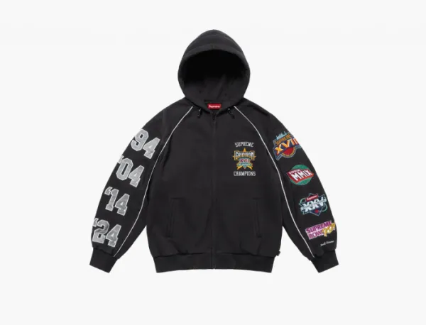 Supreme Playoffs Zip Up Hooded Sweatshirt Black