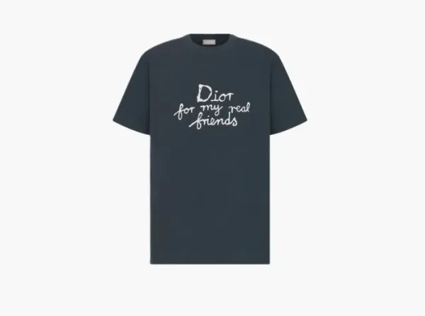 Dior and Hylton Nel T-Shirt, Relaxed Fit Navy Blue Cotton Jersey