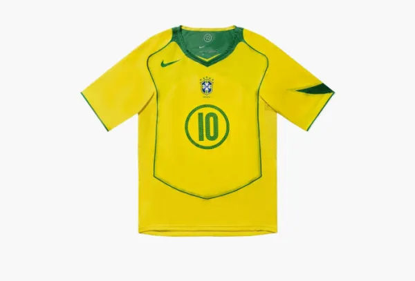 Nike Total 90 Brazil Ronaldinho 2004 Reissue Jersey Opti Yellow Apple Green