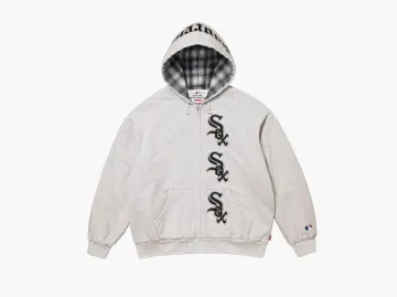 Supreme x Chicago White Sox Zip Up Hooded Sweatshirt Ash Grey