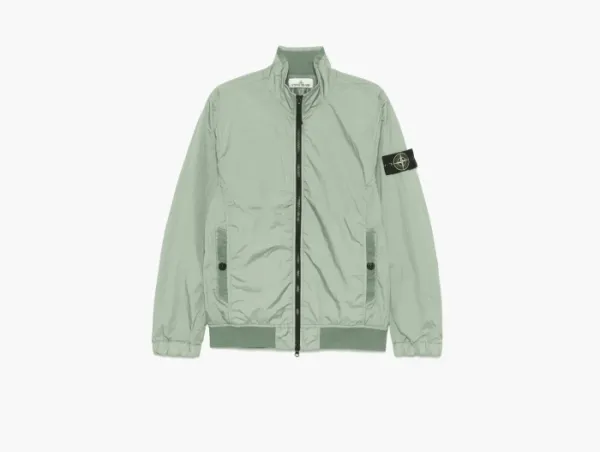 Stone Island Wind-Resistant Jacket with Anti-Drop and Mesh Lining Sage Green