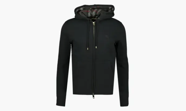 Burberry Clarendon Check Hood Zip Up Hoodie Black