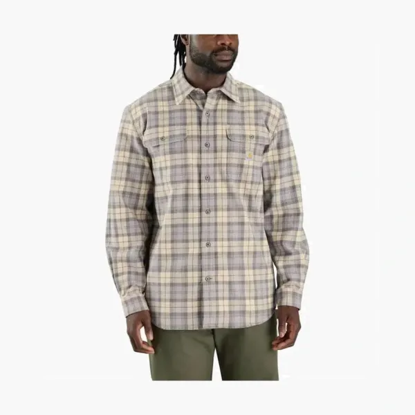 Carhartt 106356 Loose Fit Heavyweight Flannel Long-Sleeve Plaid Shirt Loose Fit