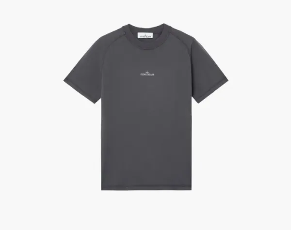 Stone Island Organic Cotton Jersey Slim fit T-Shirt Print Charcoal Grey