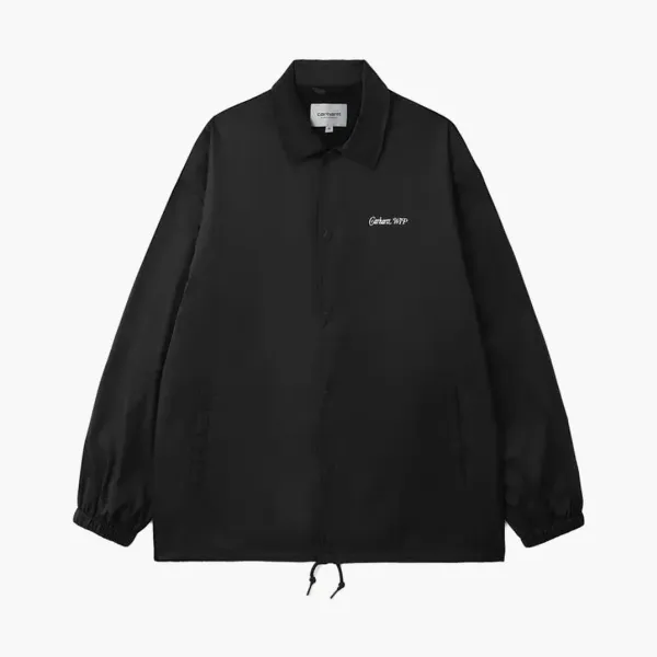 Carhartt WIP Script Logo Coach Jacket Black