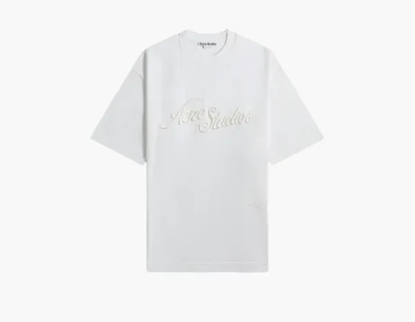 Acne Studios Logo T-Shirt Relaxed Fit Optic White
