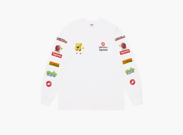 Supreme SpongeBob x Castelli Racing L/S Tee  White
