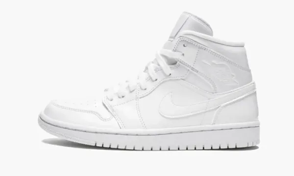 Air Jordan 1 Mid WMNS Triple White Patent Leather