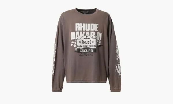 RHUDE Dakar 91 Long-sleeve Tee Vintage Grey