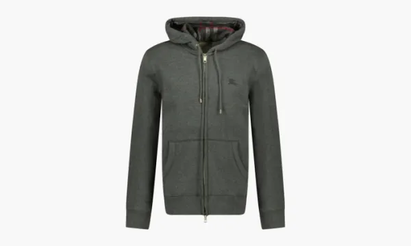 Burberry Clarendon Check Hood Zip Up Hoodie Grey