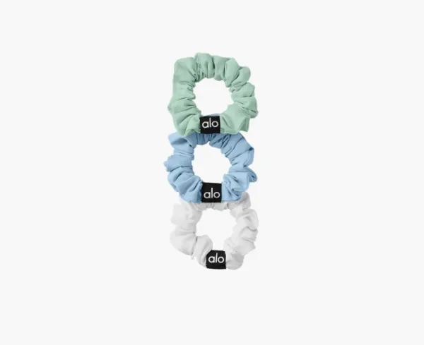 Alo Yoga Fresh Mini Scrunchie 3-Pack White/Seashell Blue/Spearmint