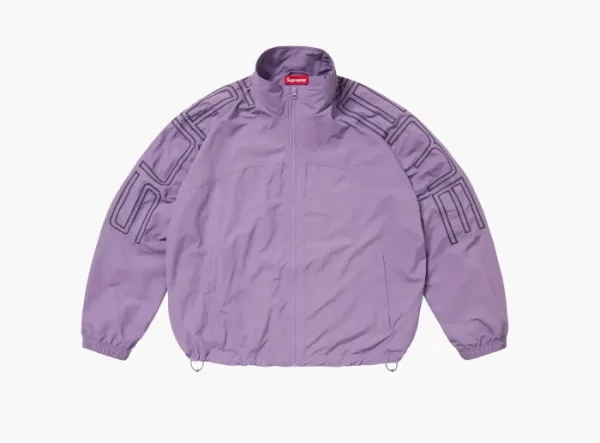 Supreme Spellout Embroidered Track Jacket  Dusty Purple