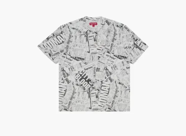 Supreme Newspaper Short-Sleeve Top White