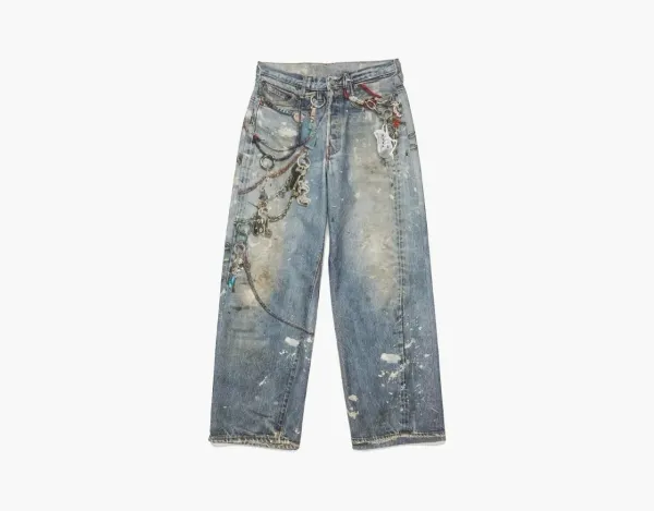 Acne Studios Loose Fit Trousers 1981M Mid Blue