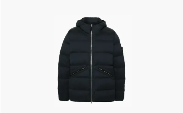 Stone Island Seamless Hooded Puffer Coat Blue