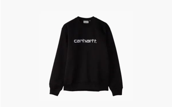 Carhartt WIP logo-embroidered cotton sweatshirt Black