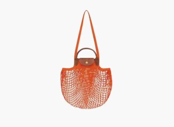 Longchamp Le Pliage Filet Top Handle Bag  Orange