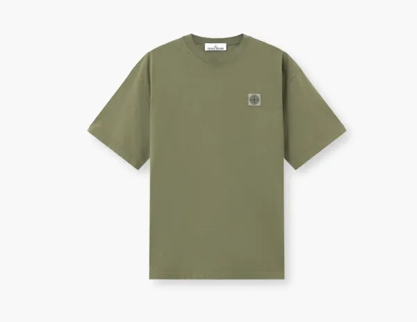 Stone Island Combed Organic Cotton Jersey Military Green
