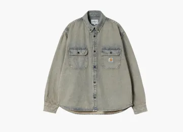 Carhartt WIP Tigan Shirt Jacket Blue / Leather Garment Dyed