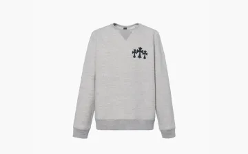 Chrome Hearts Cemetery Cross Crew-Neck Sweatshirt Grey