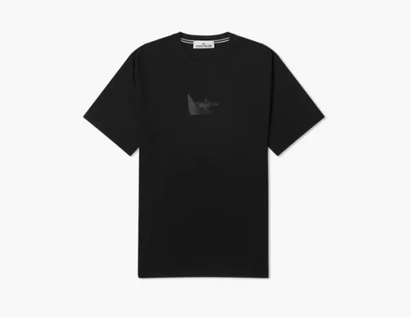 Stone Island Reflective Badge Print T-Shirt Black