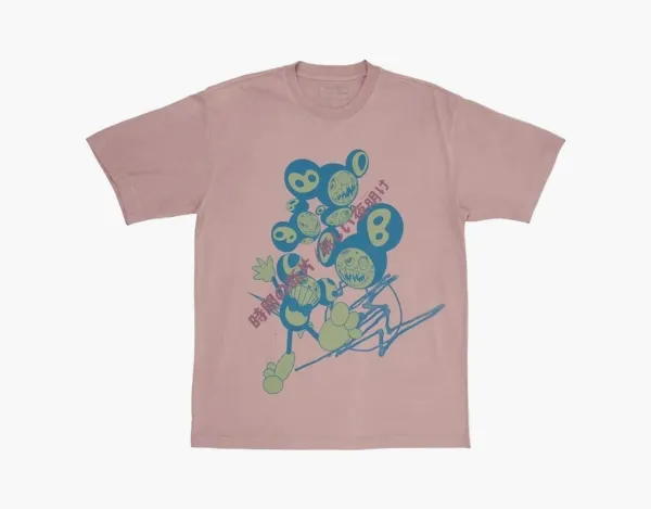 Travis Scott Cactus Jack x Takashi Murakami Tee Pink