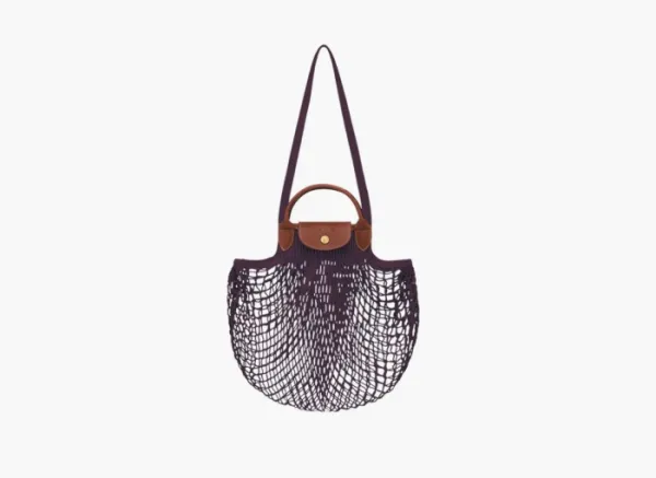 Longchamp Le Pliage Filet Top Handle Bag  Eggplant
