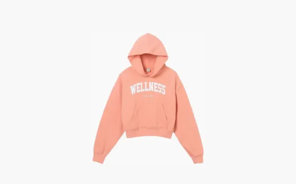 Sporty & Rich Wellness Ivy Cropped Hoodie Salmon/White