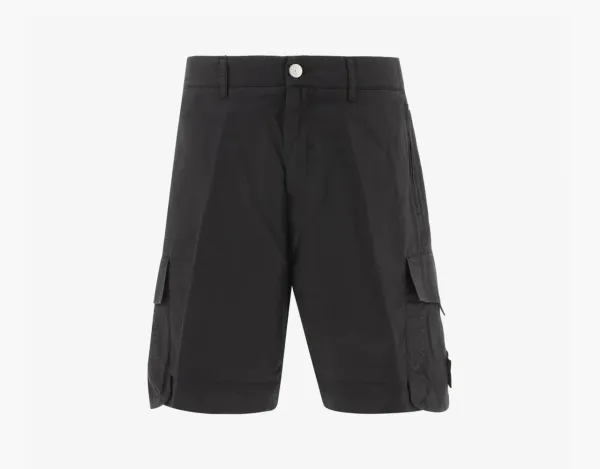 Stone Island Cotton Rep Cargo Shorts Black