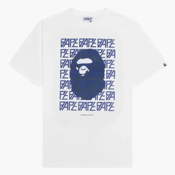 Bape Logo Monogram Tee White/Navy