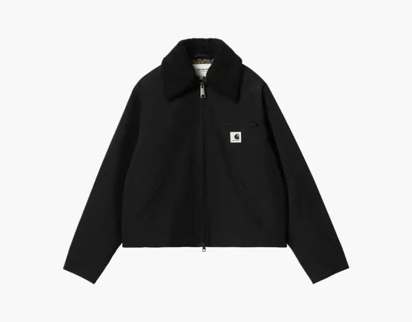 Carhartt WIP Newkirk Jacket Black Sherpa Collar