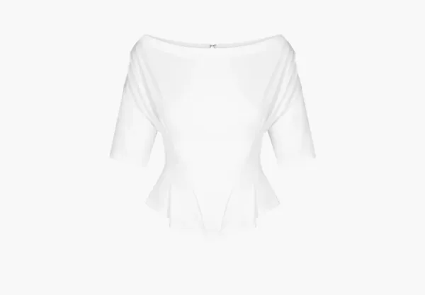 Khy Off the Shoulder Cinching Tee White