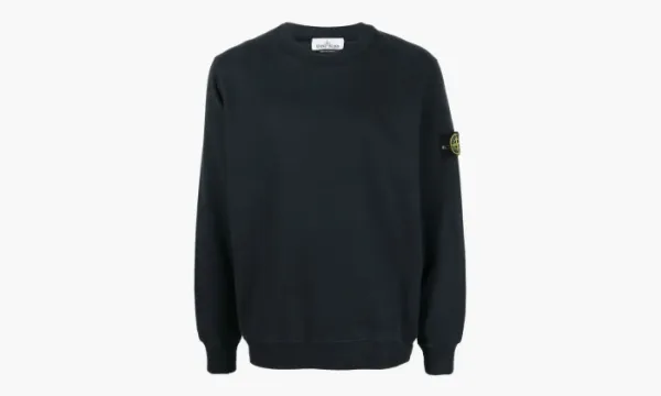Stone Island Brushed Cotton Crew Neck Sweatshirt Navy