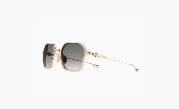 Chrome Hearts Eyeglasses Gold Square Grey