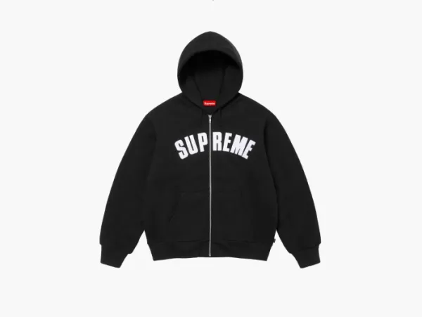 Supreme Arc Thermal Zip Up Hooded Sweatshirt Black