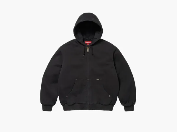 Supreme AOI Embroidered Hooded Work Jacket Black