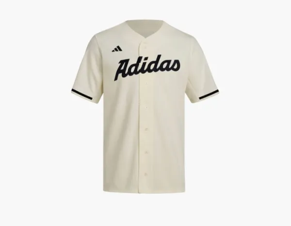 Adidas Dugout Full-Button Cotton Jersey Cream White