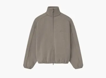 Fear of God Essentials Modern Fleece Track Jacket With Piping Homestead Heather