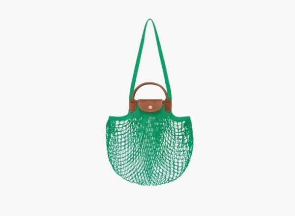 Longchamp Le Pliage Filet Top Handle Bag  Green