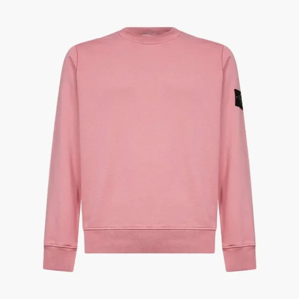 Stone Island Organic Cotton Crewneck Sweatshirt Oleander