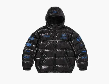 Supreme x Fox Racing Shiny Down Puffer Jacket Black