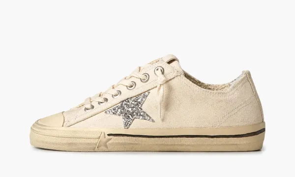 Golden Goose V-Star WMNS Beige Silver Glitter