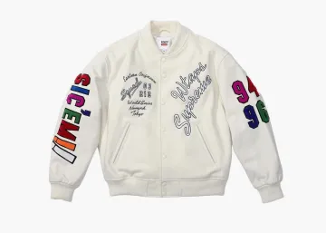 Supreme x WTAPS Varsity Jacket White