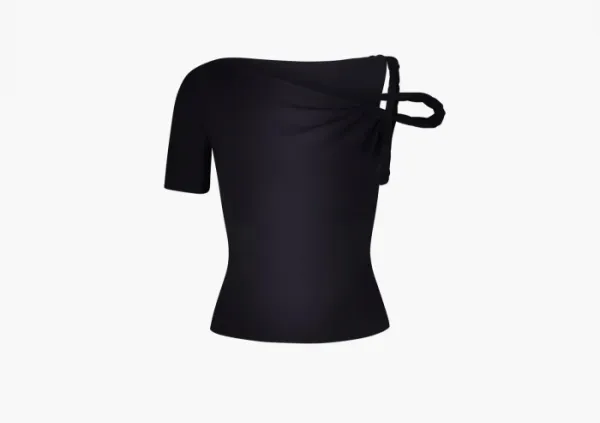 Khy Sleek Stretch Twisted Top Black