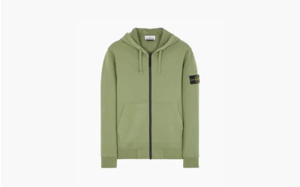 Stone Island  Zip Hoodie Green