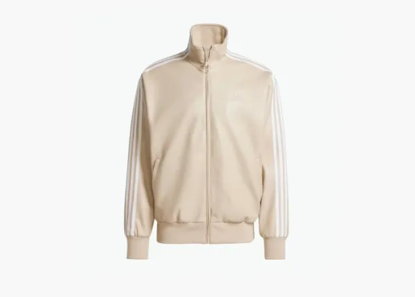 Adidas Originals Firebird Adicolor Three Stripes Fabric Loose Fit Jacket Wonder Beige