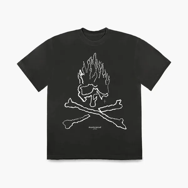 Travis Scott Cactus Jack Flame Skull Tee Black