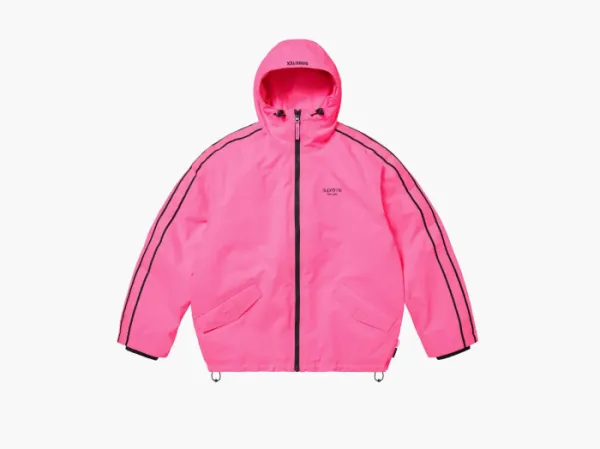 Supreme GORE-TEX Stripe Hooded Jacket Fluorescent Pink