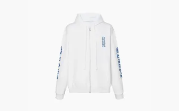 Chrome Hearts Scroll White Zip Up Hoodie White